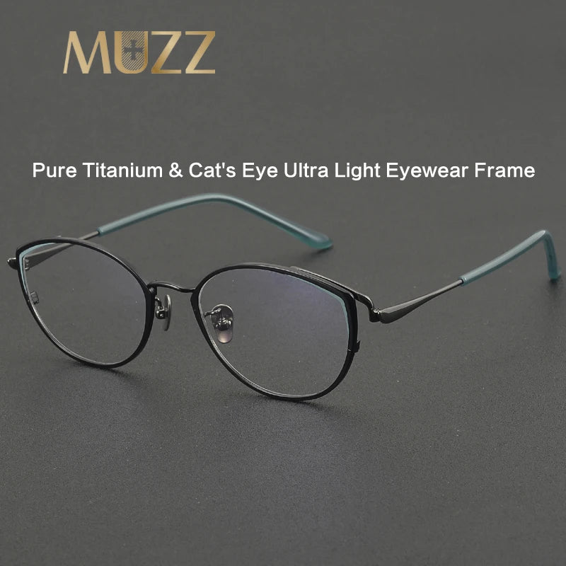 Muzz 030 women's cat eye IP titanium prescription eyeglasses