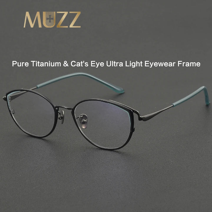 Muzz 030 women's cat eye IP titanium prescription eyeglasses