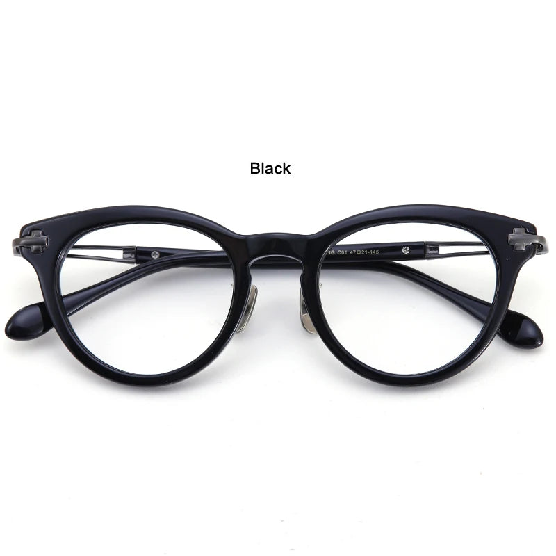 Muzz Unisex Full Rim Oval Acetate Titanium Eyeglasses  14547