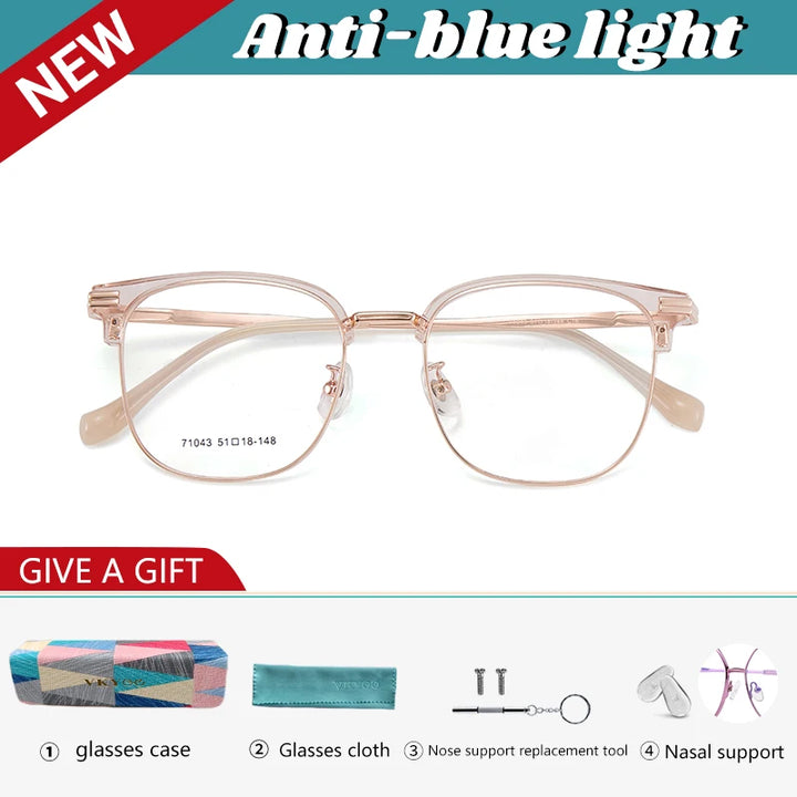 Vicky Unisex Full Rim Oval Square Tr 90 Alloy Reading Glasses 71043