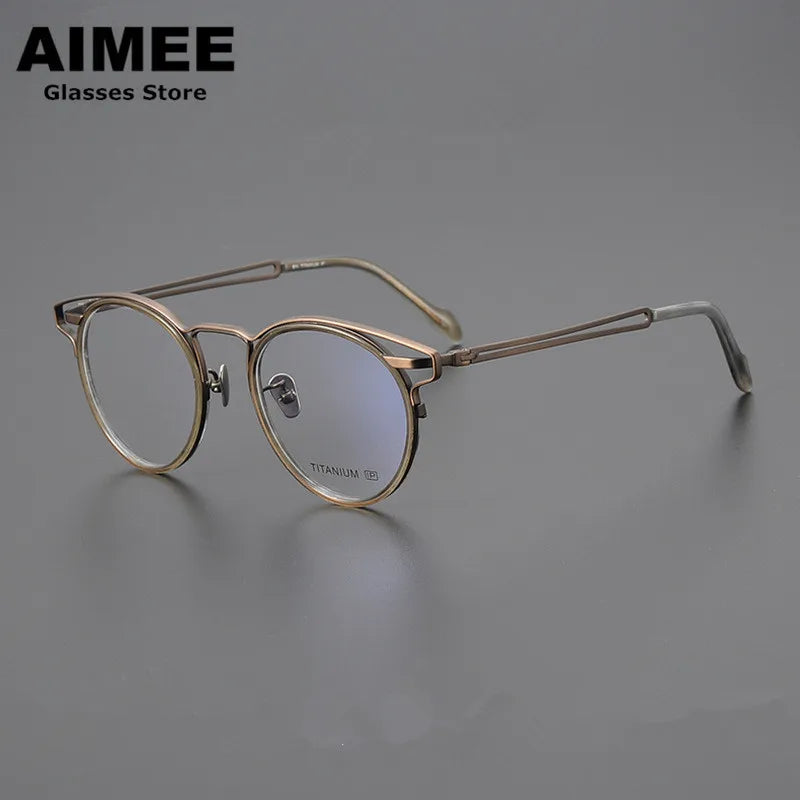 Aimee Unisex Full Rim Oval Titanium Acetate Eyeglasses 19061 Full Rim Aimee   