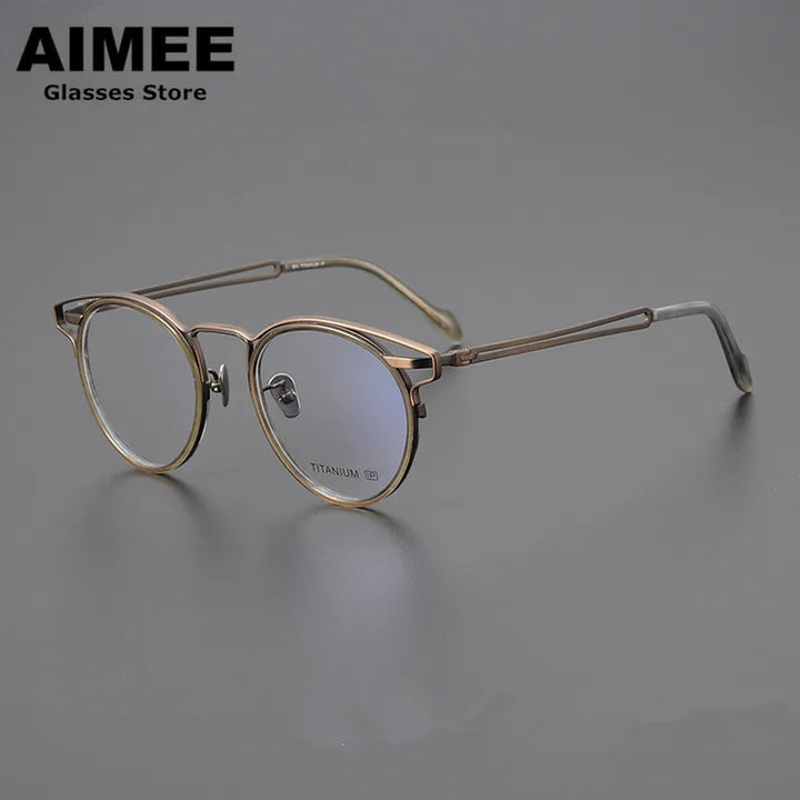 Aimee Unisex Full Rim Oval Titanium Acetate Eyeglasses 19061 Full Rim Aimee   