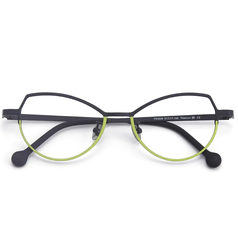 Aror Women's Full Rim Oval Cat Eye Titanium Eyeglasses 511745