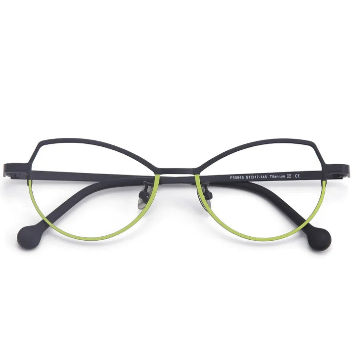 Aror Women's Full Rim Oval Cat Eye Titanium Eyeglasses 511745