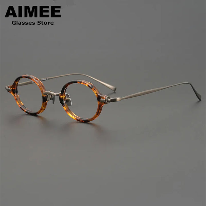 Aimee Unisex Full Rim Small Round Titanium Acetate Eyeglasses 14181 Full Rim Aimee   