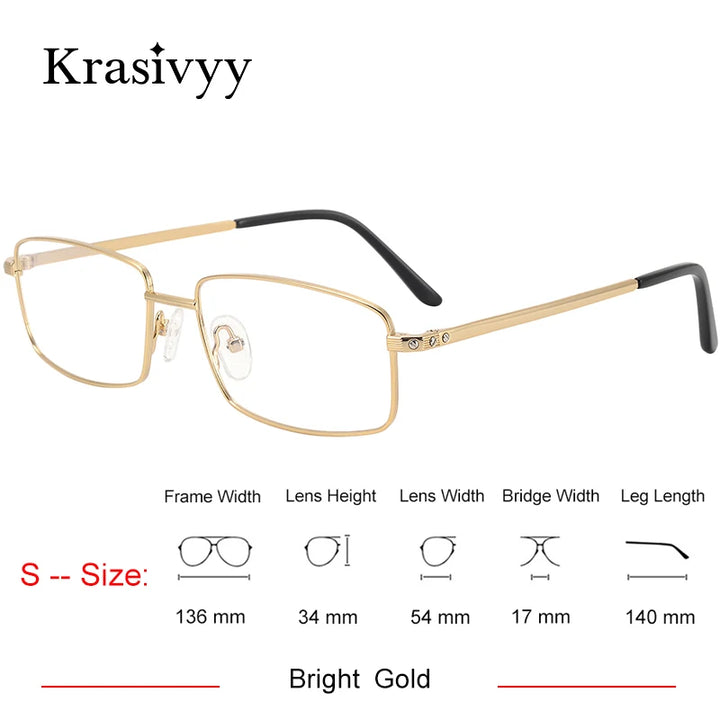 Krasivyy Unisex Full Rim Square Two Sizes Titanium Eyeglasses 310085