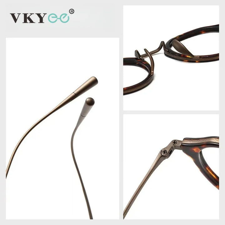 Vicky Unisex Full Rim Round Acetate Blue Light Prescription Eyeglasses KMN1113 - view 5