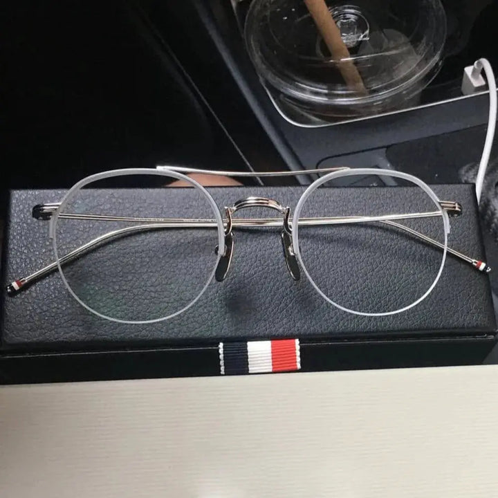 Bobbie Unisex Full Rim Round Double Bridge Titanium Eyeglasses 903000 — view 1 | Bobbie at FuzWeb