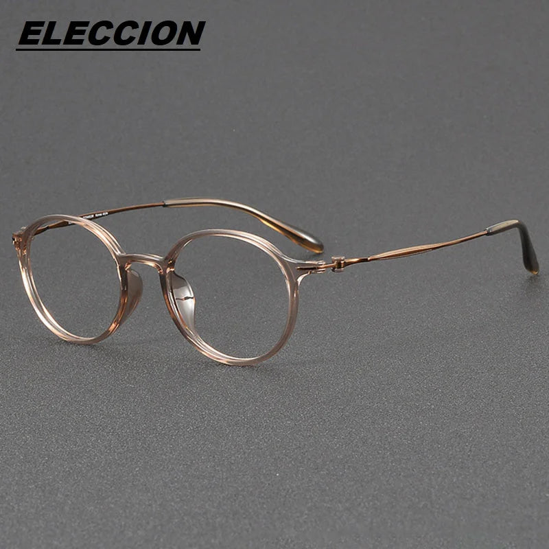 Eleccion Women's Full Rim Round Ultem Titanium Eyeglasses 8667