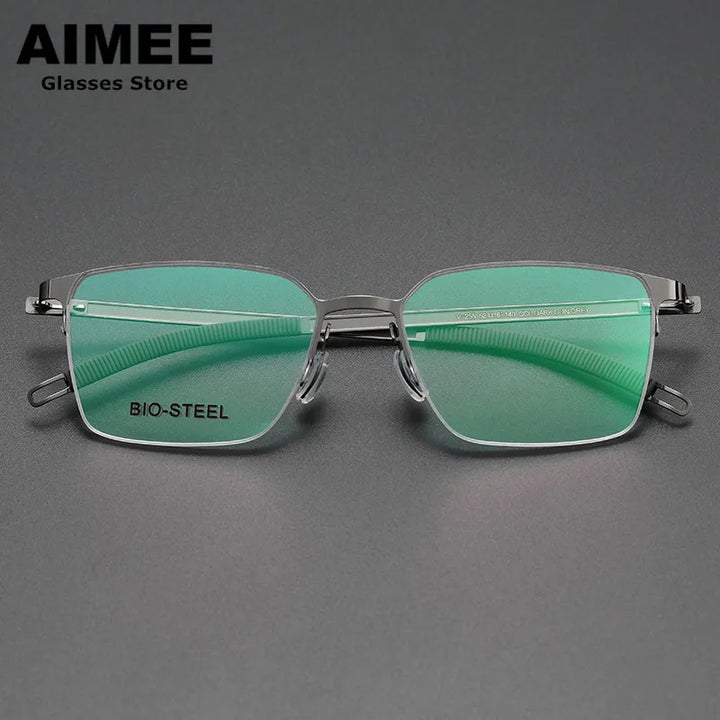 Aimee Unisex Semi Rim Square Screwless Titanium Eyeglasses 25519 Semi Rim Aimee   