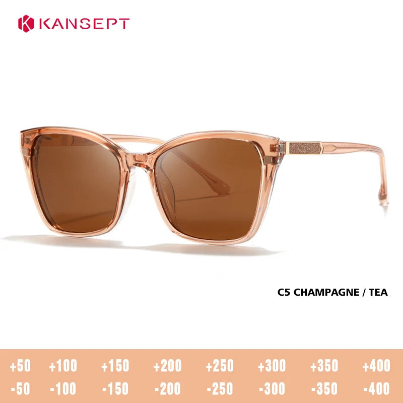 Kansept Unisex Full Rim Square Tr 90 Alloy Reading Glasses Clip On Sunglasses 72005