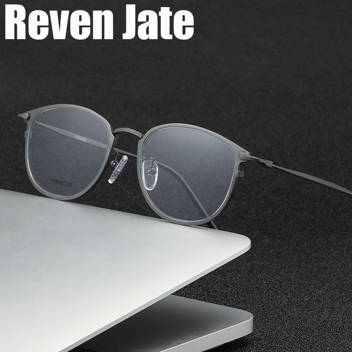 Reven Jate Unisex Full Rim Round Titanium Eyeglasses J1073 Full Rim Reven Jate   