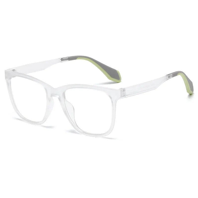 Hdcrafter Men's Full Rim Square Tr 90 Titanium Sport Eyeglasses 02002 Full Rim Hdcrafter Eyeglasses White  