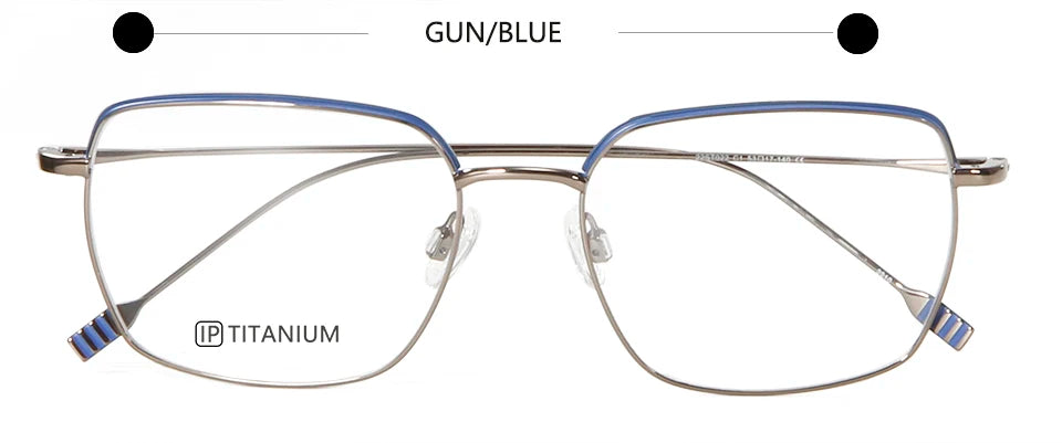 Esnbie Women's Full Rim Flat Top Square Titanium Eyeglasses 227022