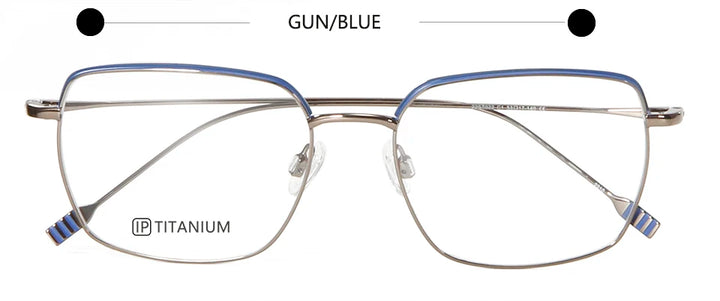 Esnbie Women's Full Rim Flat Top Square Titanium Eyeglasses 227022