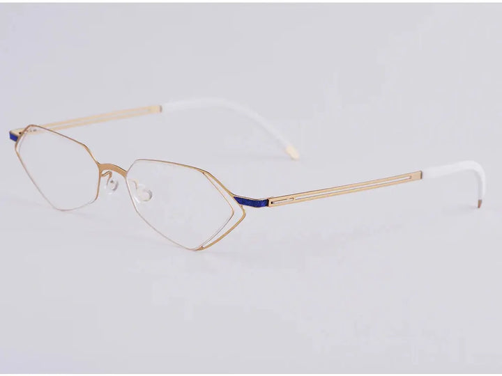 Bobbie 339014 Unisex 140mm Full Rim Polygon Oval Titanium Frames — view 3 | Bobbie at FuzWeb