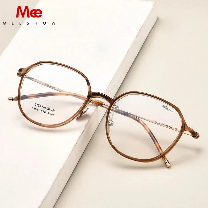 Meeshow Women's Full Rim Oval Tr 90 Titanium Reading Glasses  69116