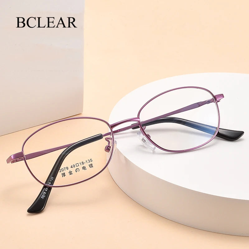 Bclear Women's Full Rim Small Oval Square Alloy Eyeglasses My2079 Full Rim Bclear   