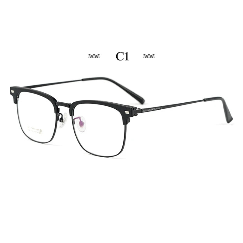Hotochki Unisex Full Rim Oval Square Titanium Eyeglasses 23214