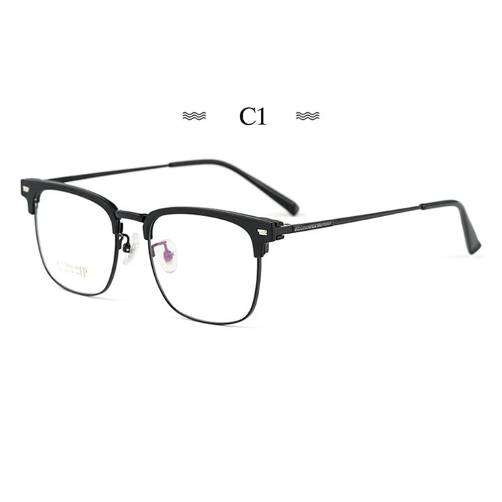 Hotochki Unisex Full Rim Oval Square Titanium Eyeglasses 23214