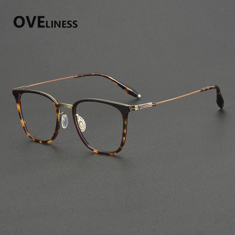 Oveliness Women's Full Rim Square Titanium Acetate Eyeglasses 22507