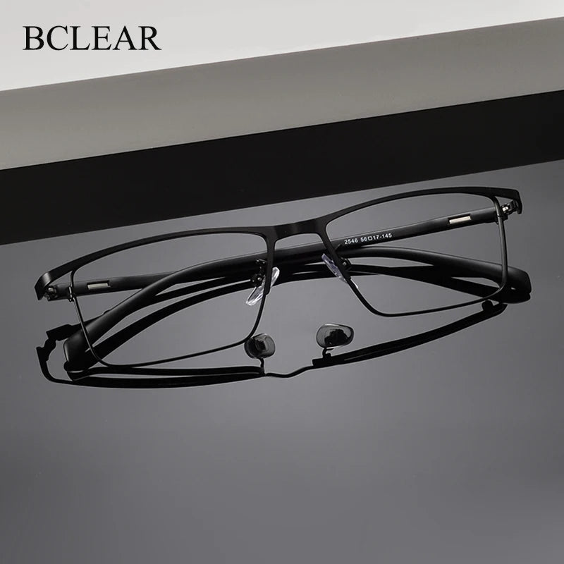 Bclear Unisex Full Rim Square Alloy Eyeglasses 42546 Full Rim Bclear