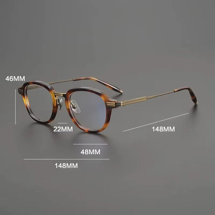 Gatenac Unisex Full Rim Square Acetate Titanium Eyeglasses G9828