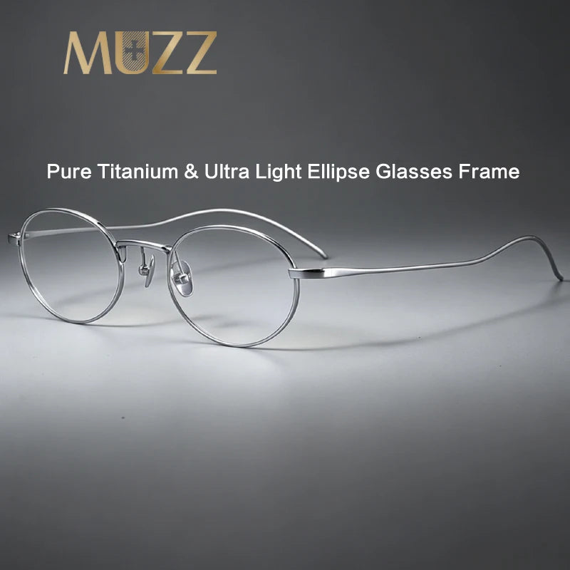 Muzz 0002 unisex small oval titanium prescription eyeglasses