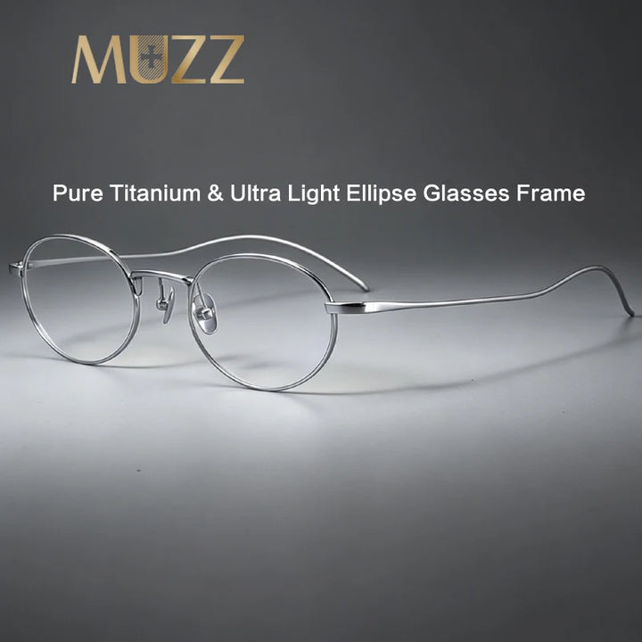 Muzz 0002 unisex small oval titanium prescription eyeglasses