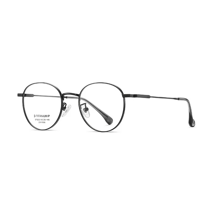 Ralferty Women's Full Rim Oval Round Titanium Eyeglasses R6220 Full Rim Ralferty C91 Matt Black CHINA 