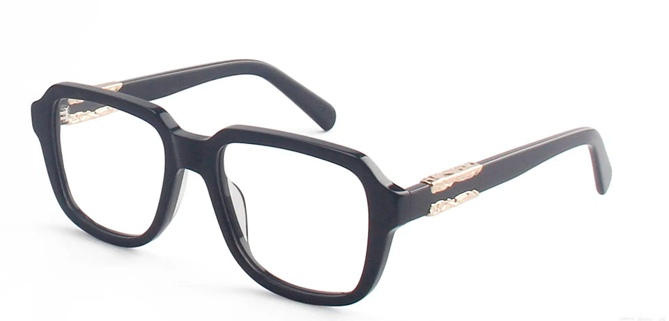 Esnbie Unisex Full Rim Oval Square Brow Line Acetate Eyeglasses 912411