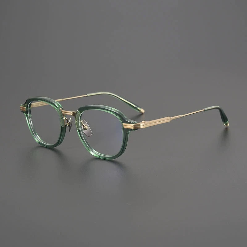 Gatenac Unisex Full Rim Square Acetate Titanium Eyeglasses G9828