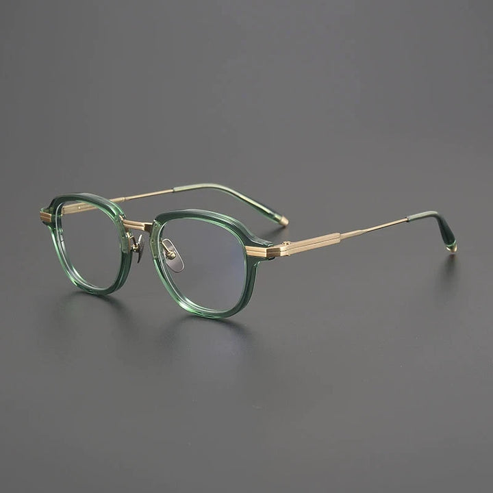 Gatenac Unisex Full Rim Square Acetate Titanium Eyeglasses G9828