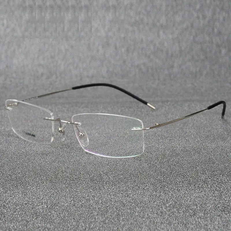 Brightzone Women's Rimless Square Titanium Alloy Eyeglasses 76210 Rimless Brightzone Silver