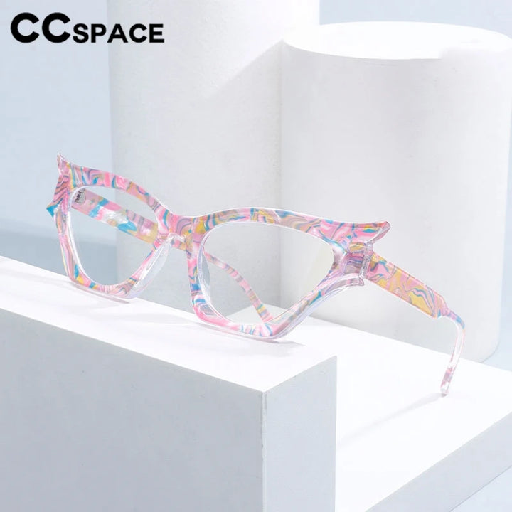 CCspace Women's Full Rim Oval Cat Eye Polycarbonate Eyeglasses 300887 Full Rim CCSpace   