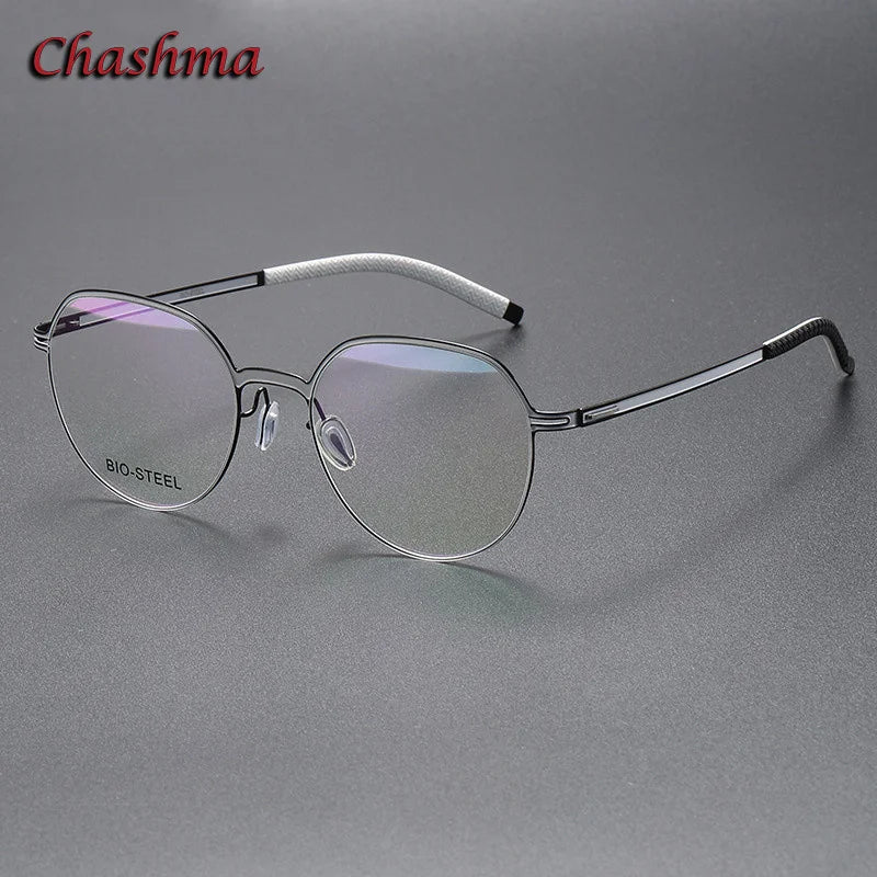 Chashma Ochki Unisex Full Rim Flat Top Round Tr 90 Titanium Eyeglasses 460 Full Rim Chashma Ochki Black White  