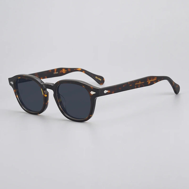 Black Mask Unisex Full Rim Square Acetate Polarized Sunglasses 3846 Sunglasses Black Mask Tortoise-Gray As Shown 