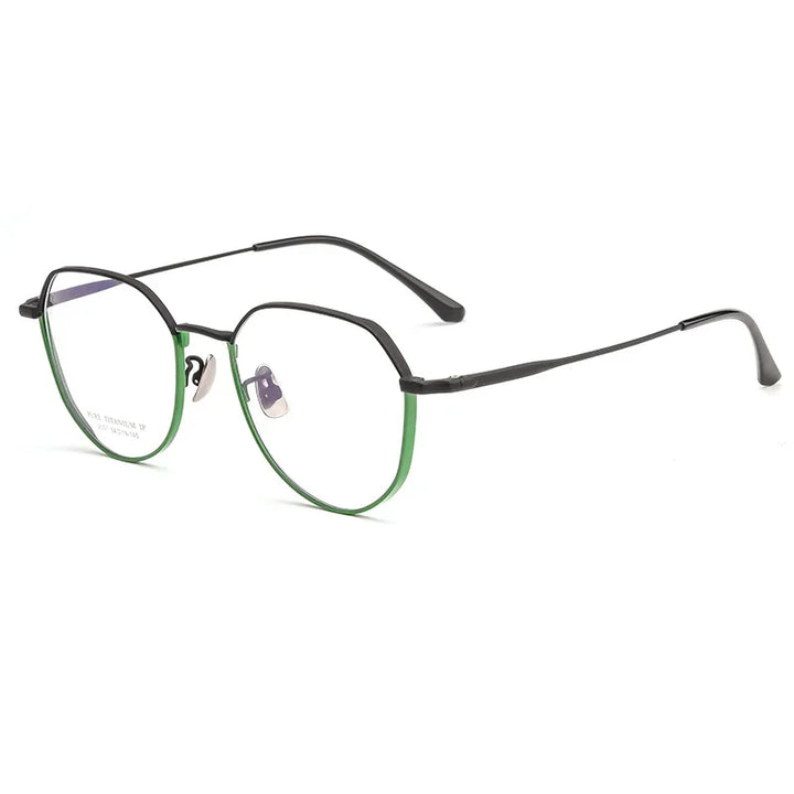 Aror Unisex Full Rim Flat Top Square Titanium Eyeglasses 205149 Full Rim Aror dark green