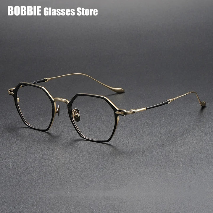 Bobbie Unisex Full Rim Flat Top Polygon Titanium Eyeglasses 893133