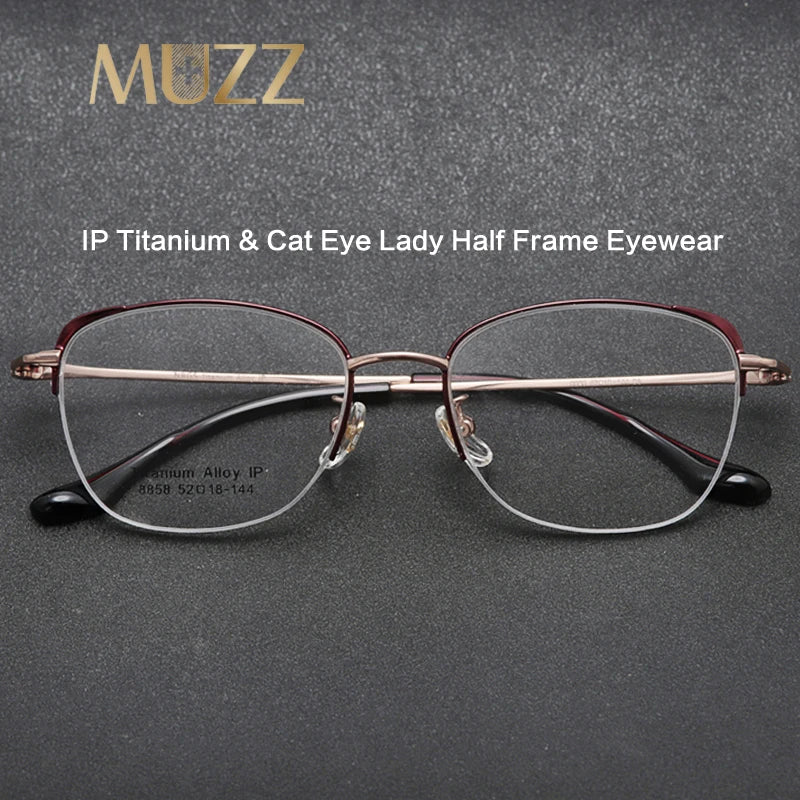 Muzz 8858 women's cat eye titanium prescription eyeglasses