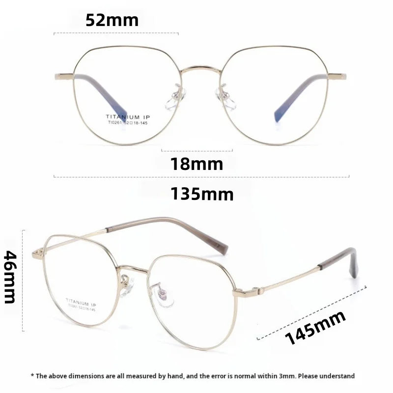 Xbora Unisex Full Rim Polygonal Pure Titanium Eyeglasses TI0261 — view 2 | Xbora at FuzWeb