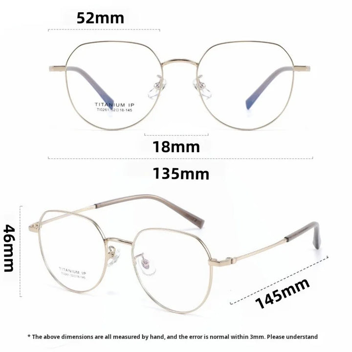Xbora Unisex Full Rim Polygonal Pure Titanium Eyeglasses TI0261 — view 2 | Xbora at FuzWeb