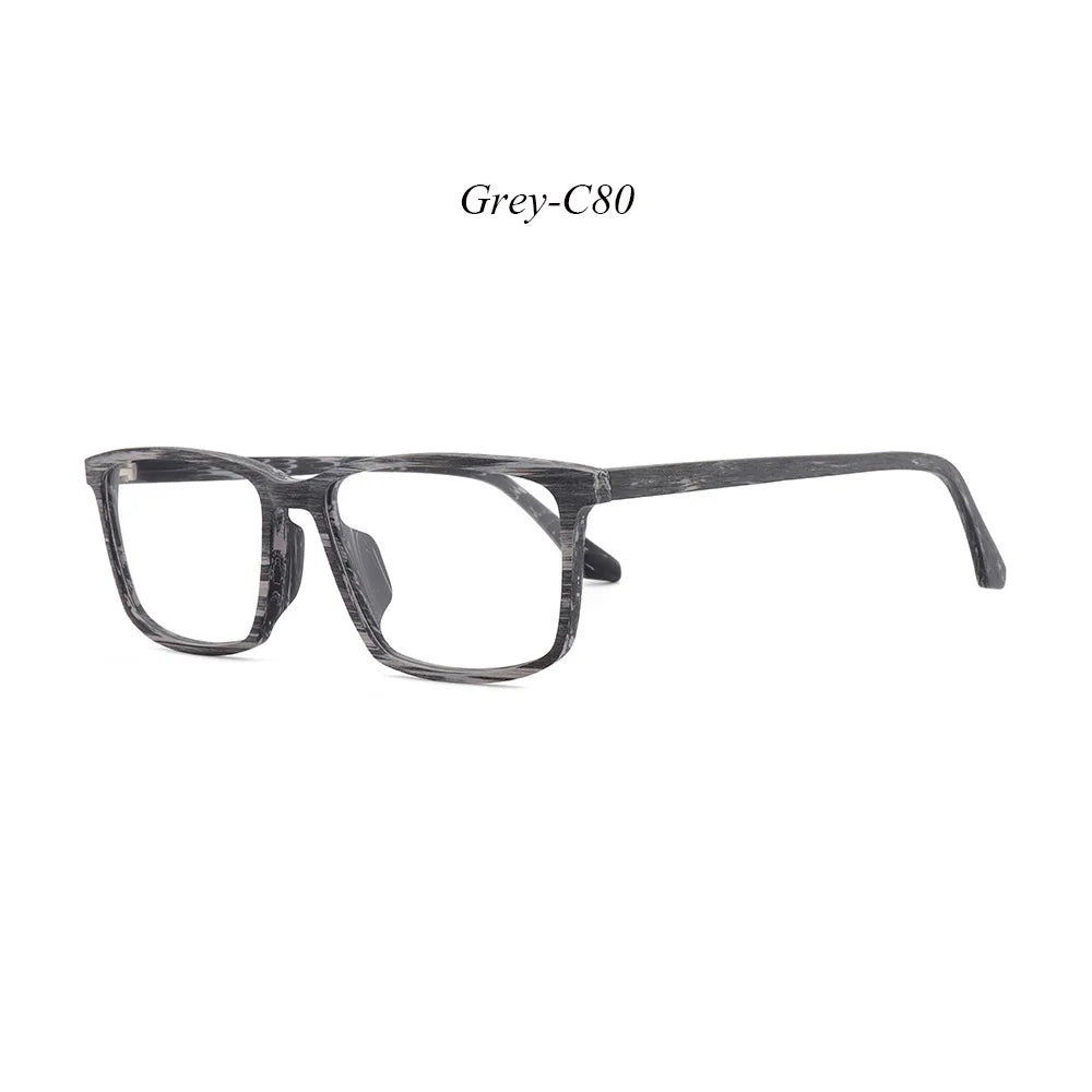 Hdcrafter Men's Full Rim Square Handcrafted Wood Eyeglasses 911695