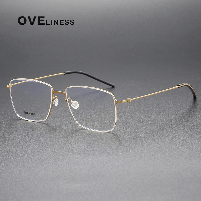 Oveliness Unisex Full Rim Square Screwless Titanium Eyeglasses 925508