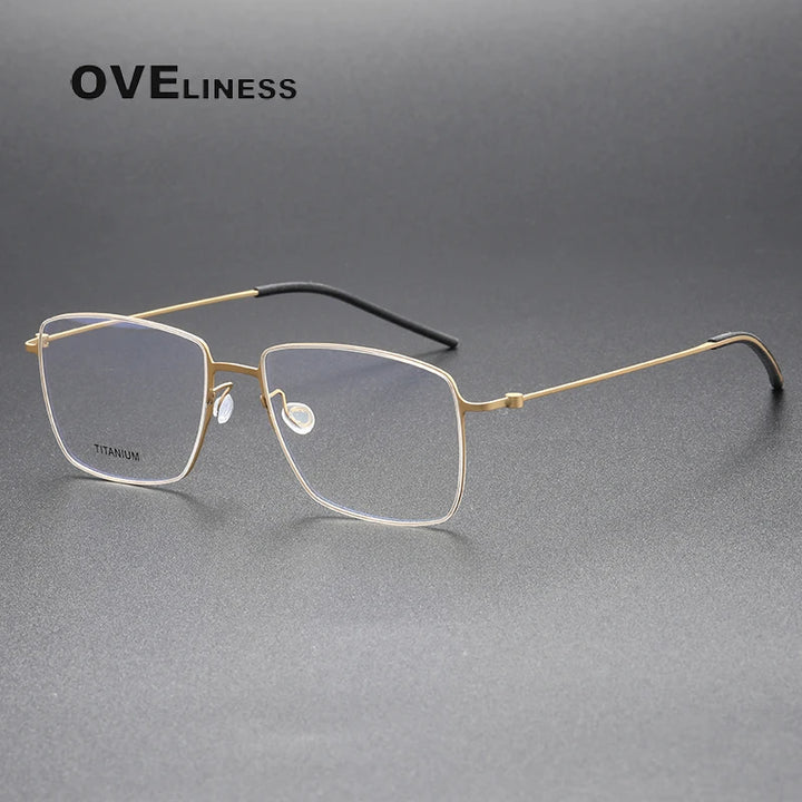 Oveliness Unisex Full Rim Square Screwless Titanium Eyeglasses 925508