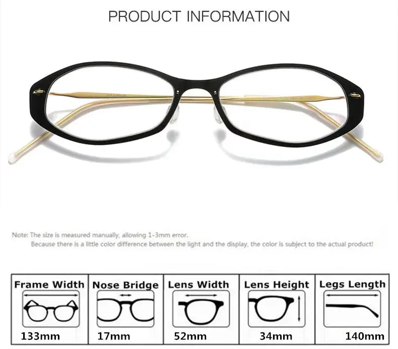 Aimee Full Rim 650900 Unisex Oval-Square Screwless Titanium Frames FuzWeb