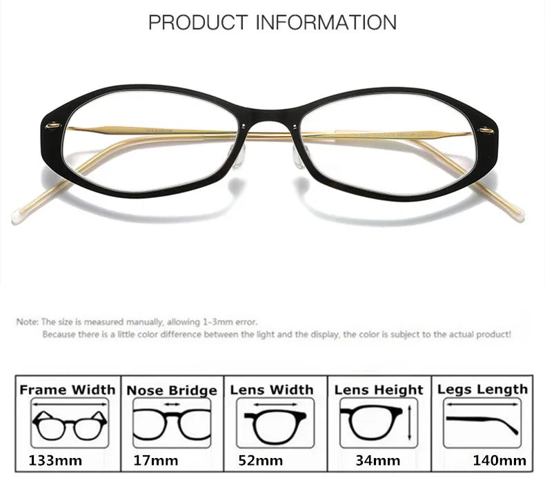 Aimee Unisex Full Rim Polygonal Pure Titanium Eyeglasses 6509 — view 2 | Aimee at FuzWeb