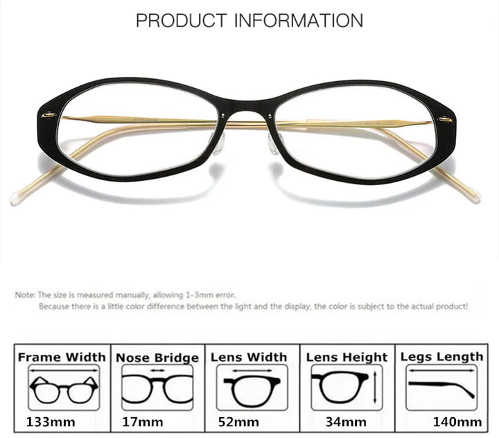Aimee Unisex Full Rim Polygonal Pure Titanium Eyeglasses 6509 — view 2 | Aimee at FuzWeb