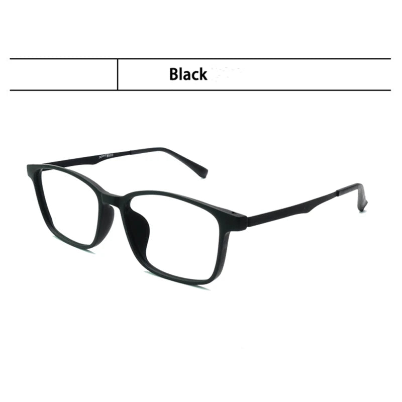 Kocolior Unisex Full Rim Square Tr 90 Titanium Eyeglasses F22002 Full Rim Kocolior Black  