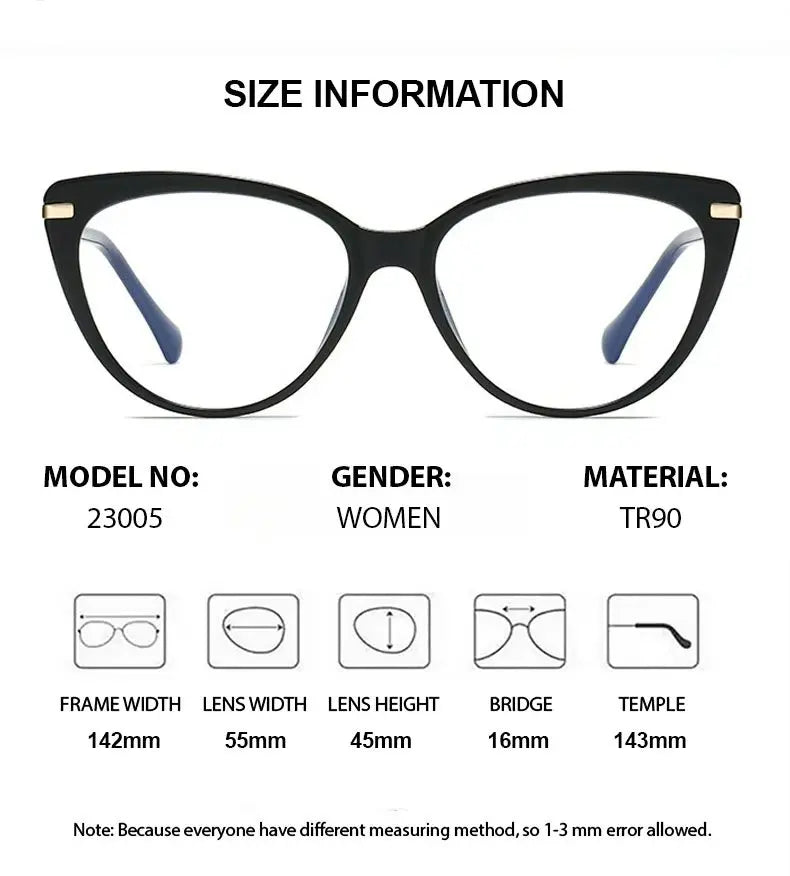 Chashma Ochki Women's Full Rim Cat Eye Tr 90 Alloy Eyeglasses 823005